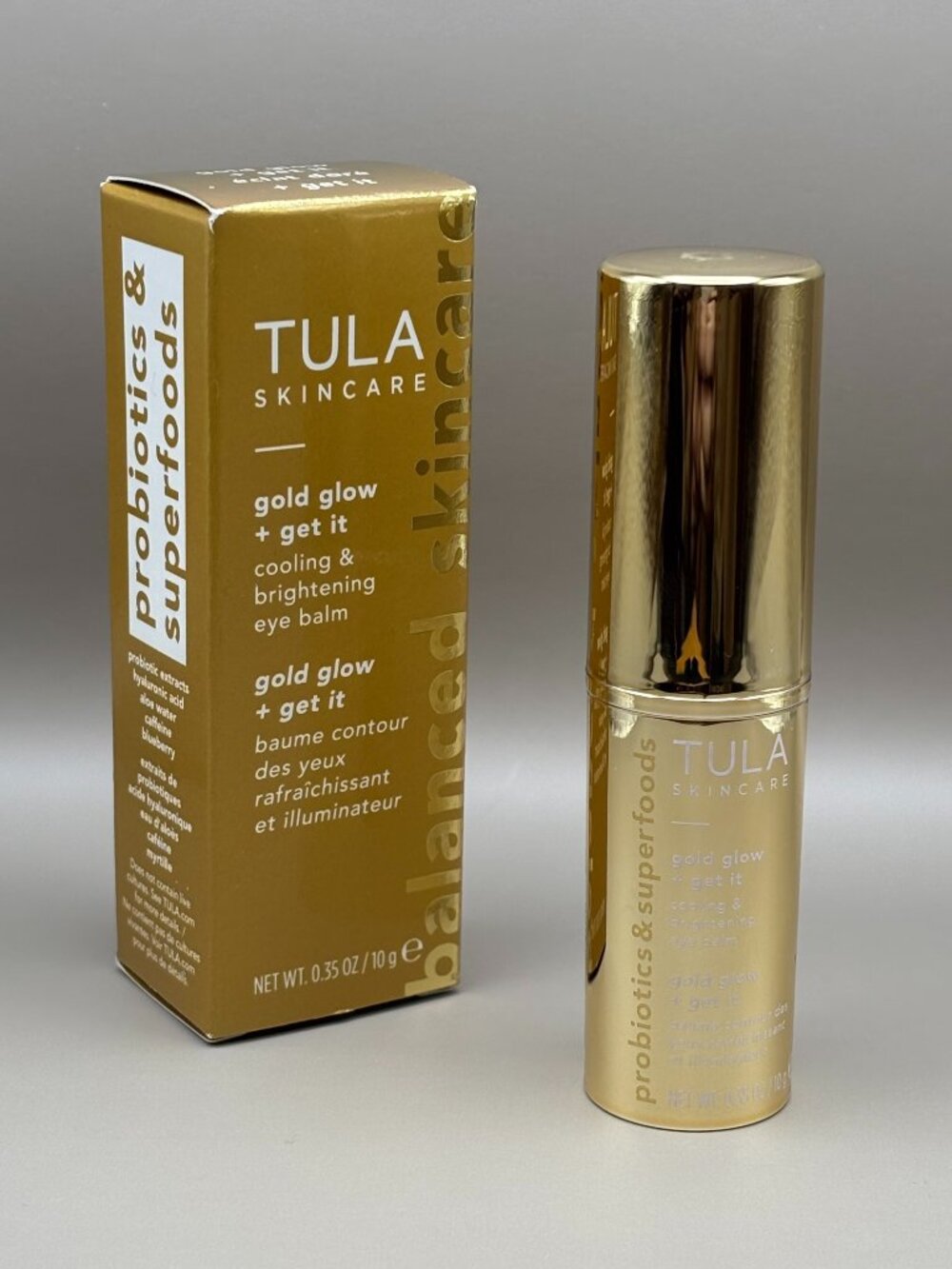 Tula Skincare  gold glow & get it - Cooling & Brightening Eye Balm 0.35 fl. oz.